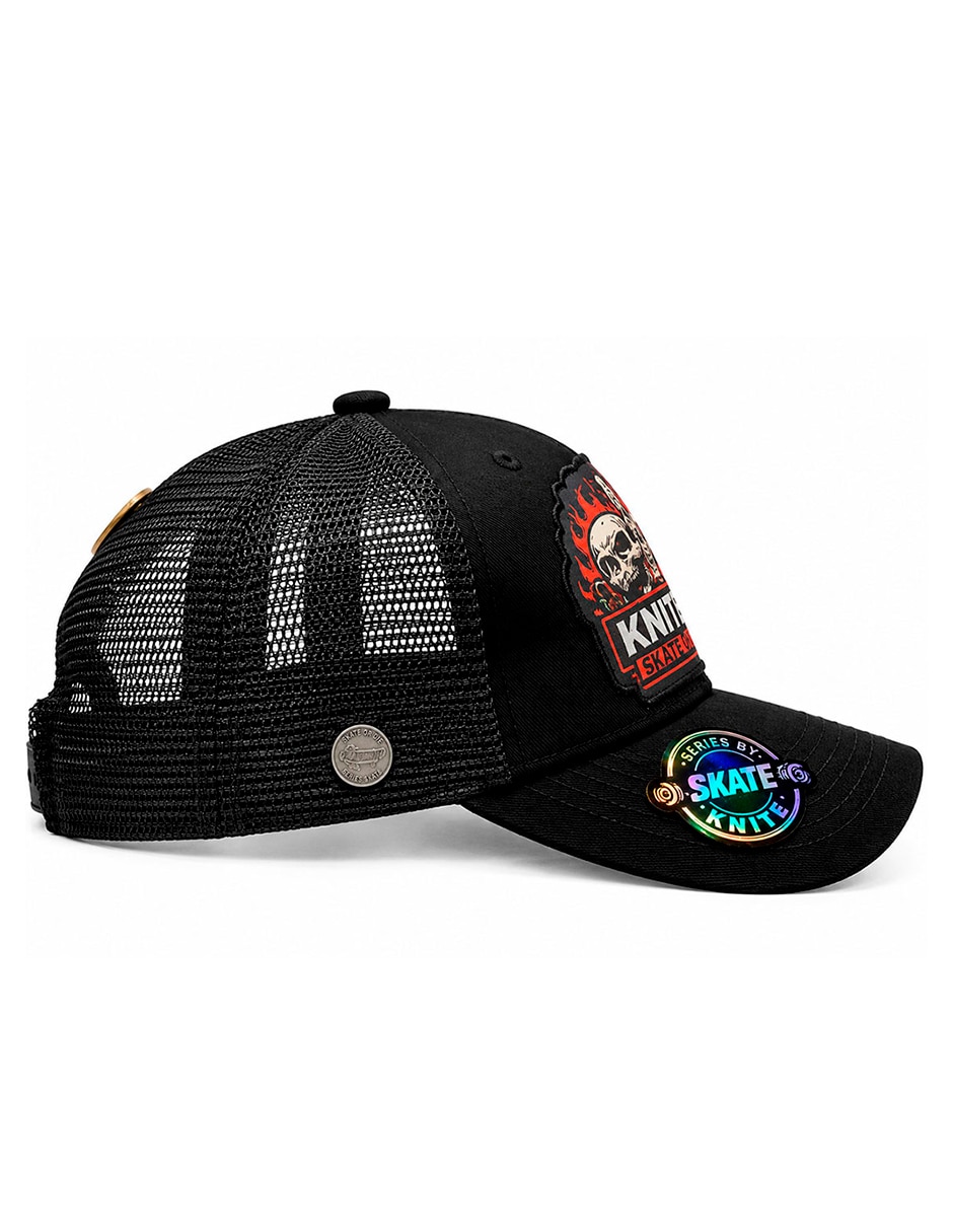 Gorra visera curva snapback para skate calavera para hombre 4