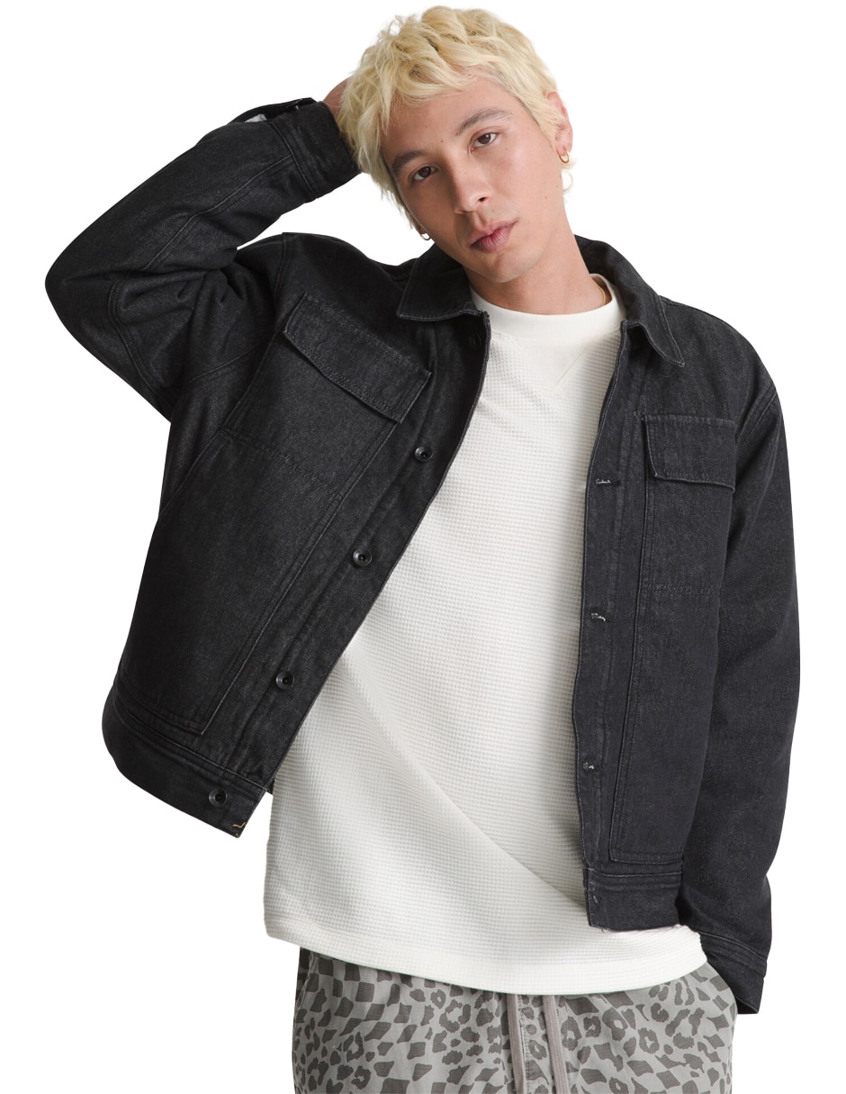 Chamarra casual de mezclilla con bolsillos para hombre Chamarra casual de mezclilla con bolsillos para hombre