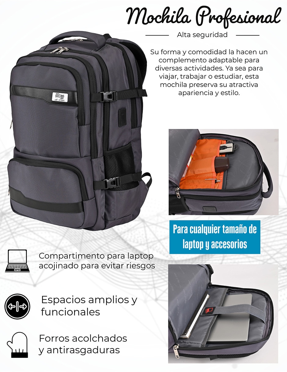 Mochila Con portalaptop No aplica US URBAN PORTALAPTOP US URBAN No 4