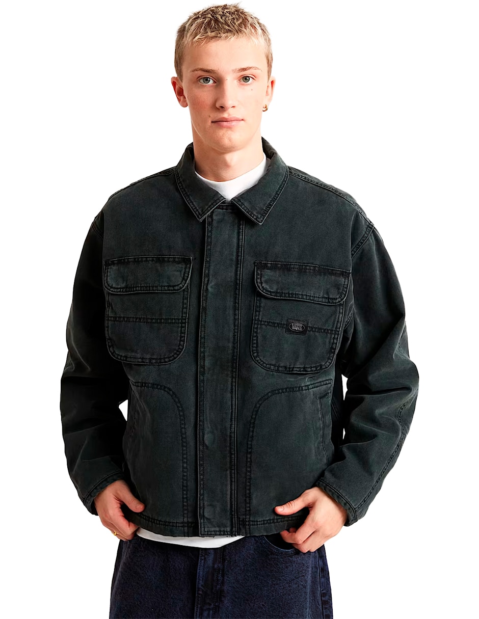 Chamarra casual de algodón con bolsillos para hombre Chamarra casual de algodón con bolsillos para hombre