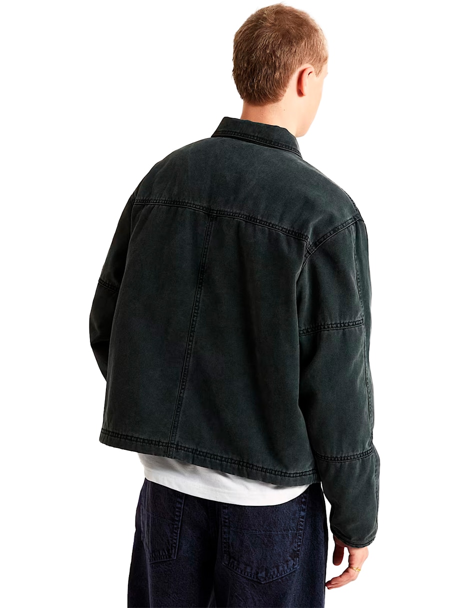 Chamarra casual de algodón con bolsillos para hombre 2