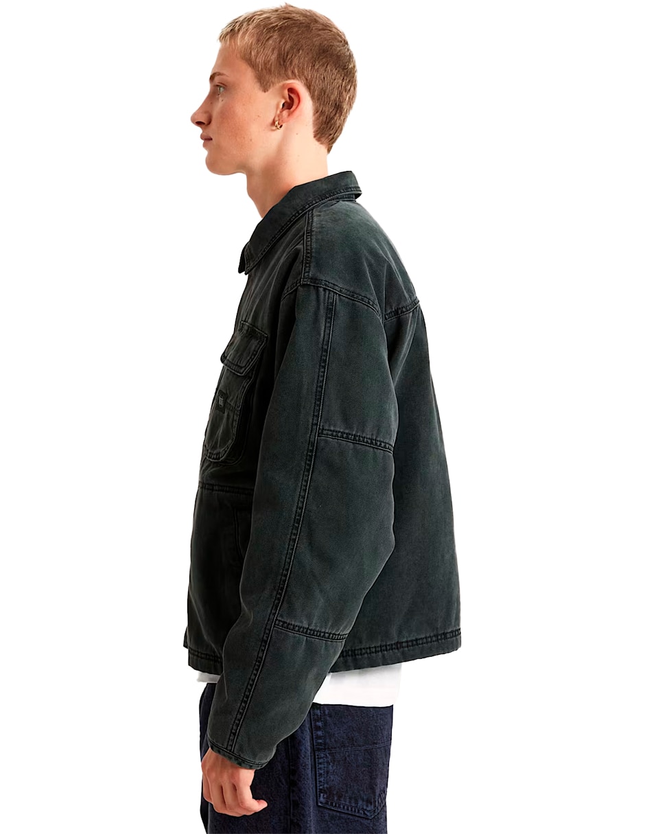 Chamarra casual de algodón con bolsillos para hombre 4