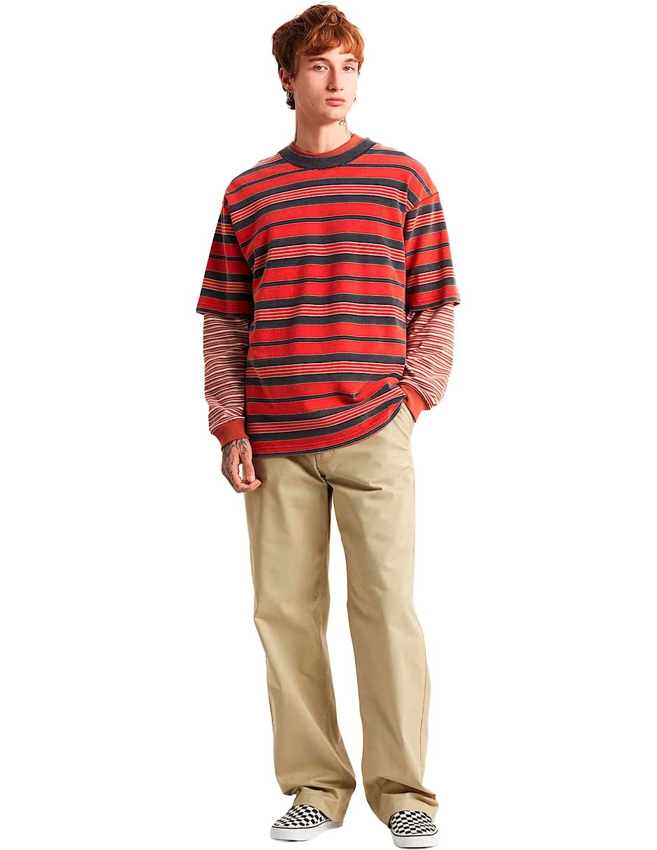 Pantalón casual chino recto de algodón para hombre 3