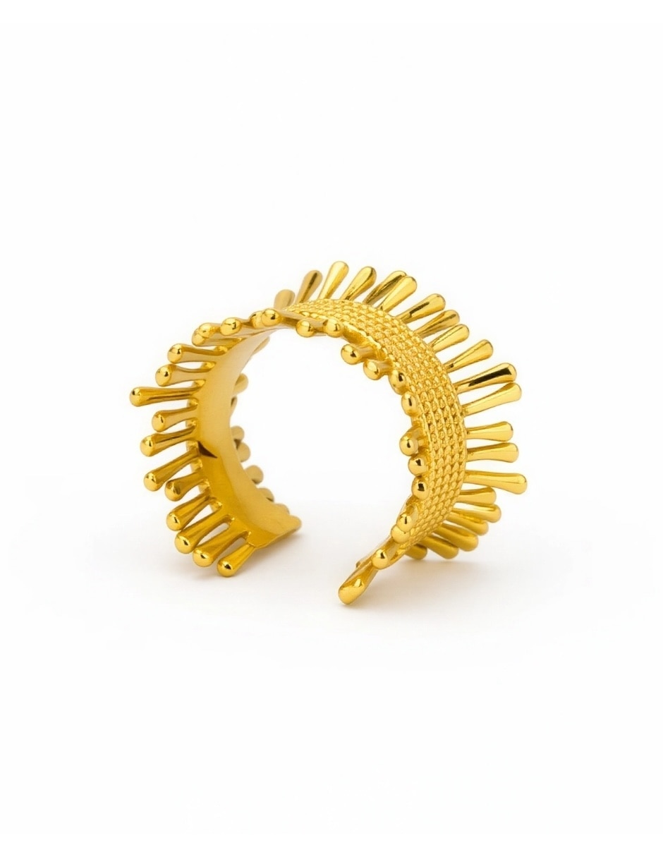 Anillo Coral baño de oro 3