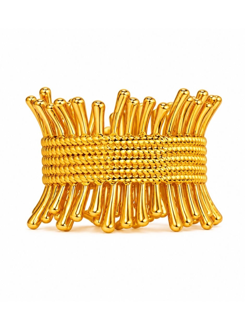 Anillo Coral baño de oro 5