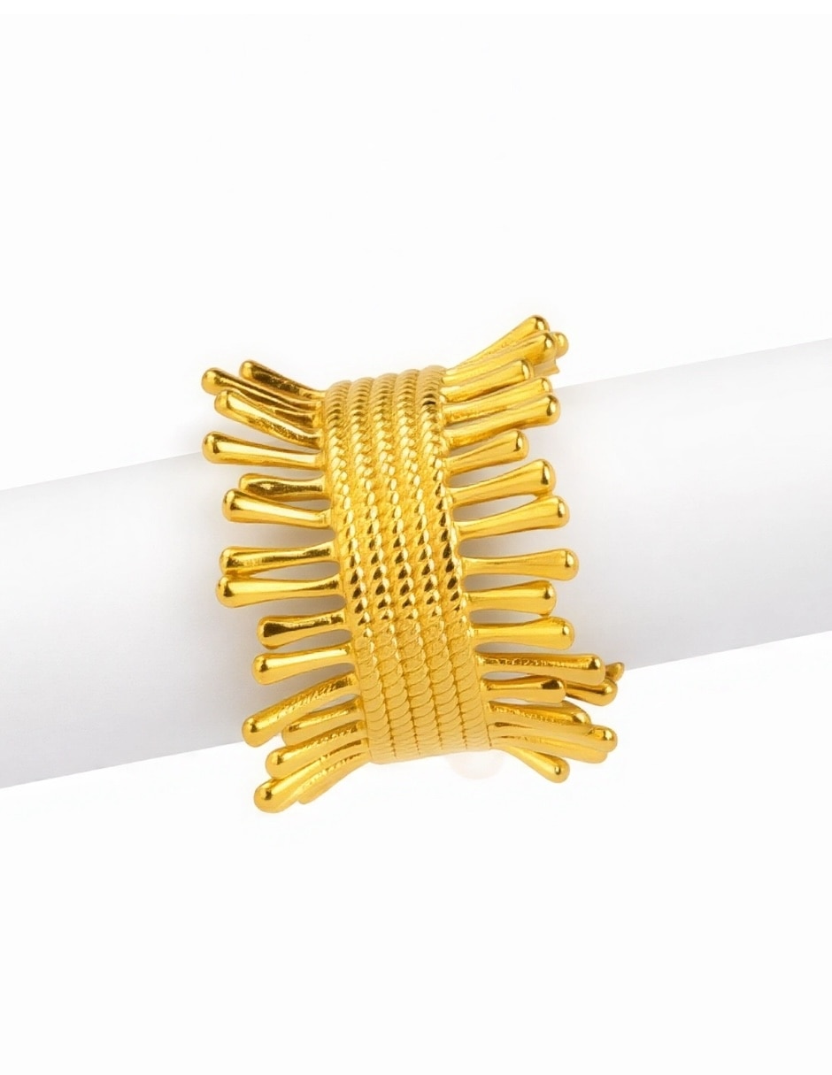 Anillo Coral baño de oro 4